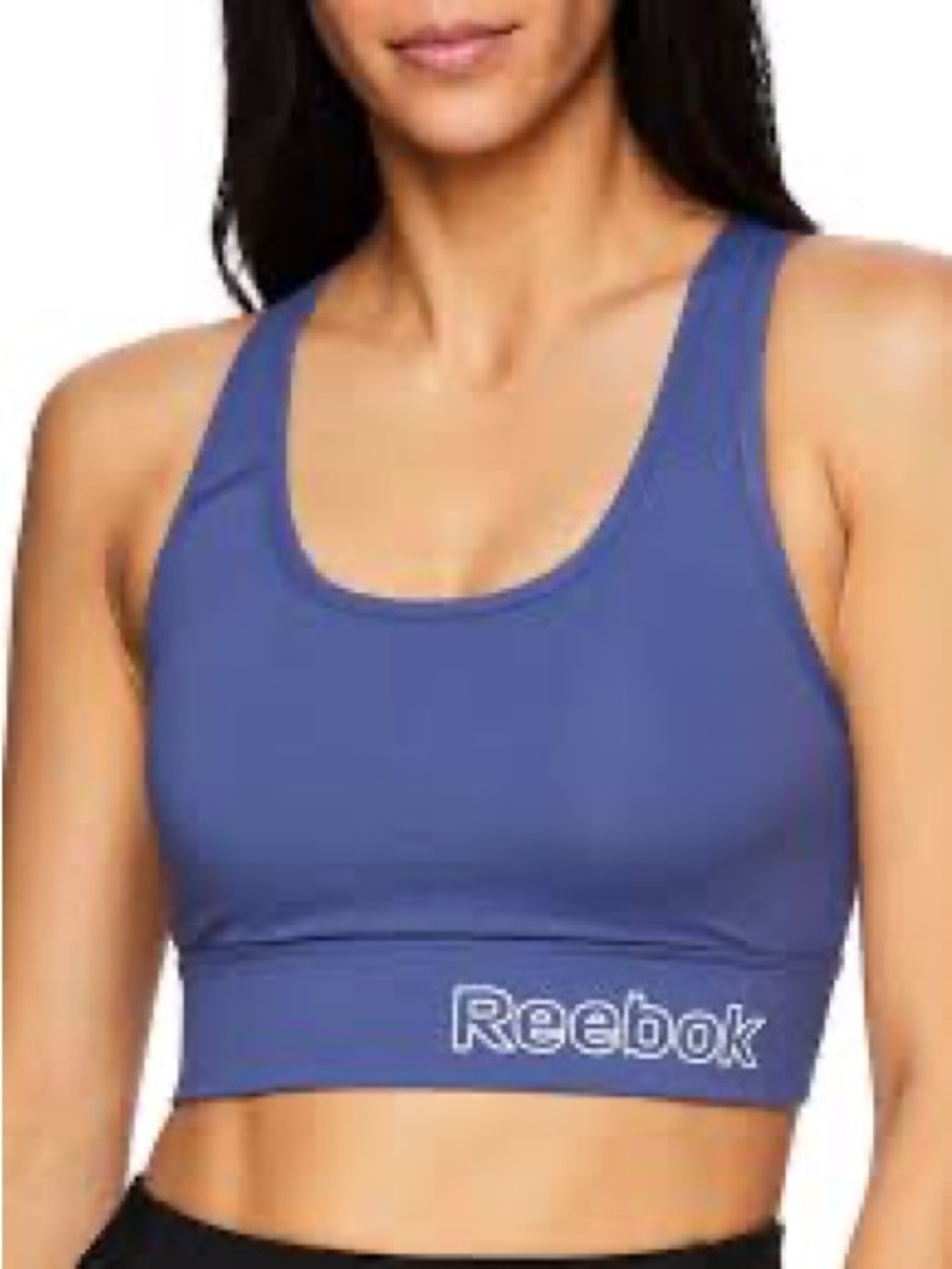 Reebok Women's Blue Scoop-Neck Medium Support Sports Bra